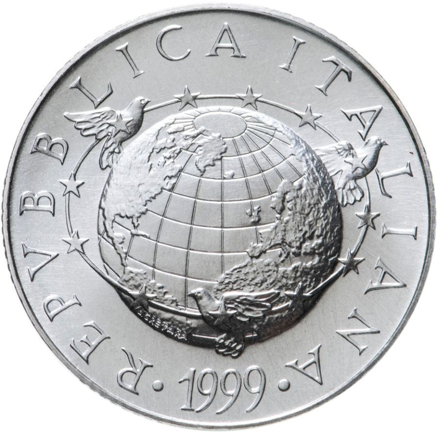 Италия 5000 лир 1999 - Миллениум фото 2