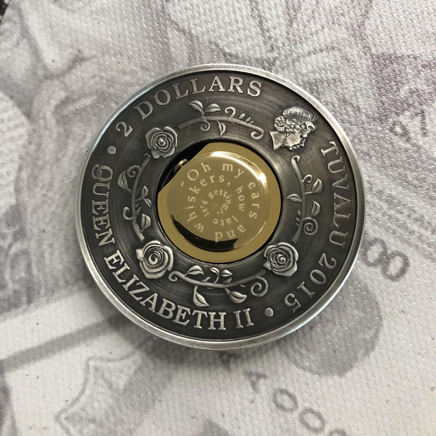 Алиса в стране чудес - 2 oz, Тувалу, 2015 год фото 3