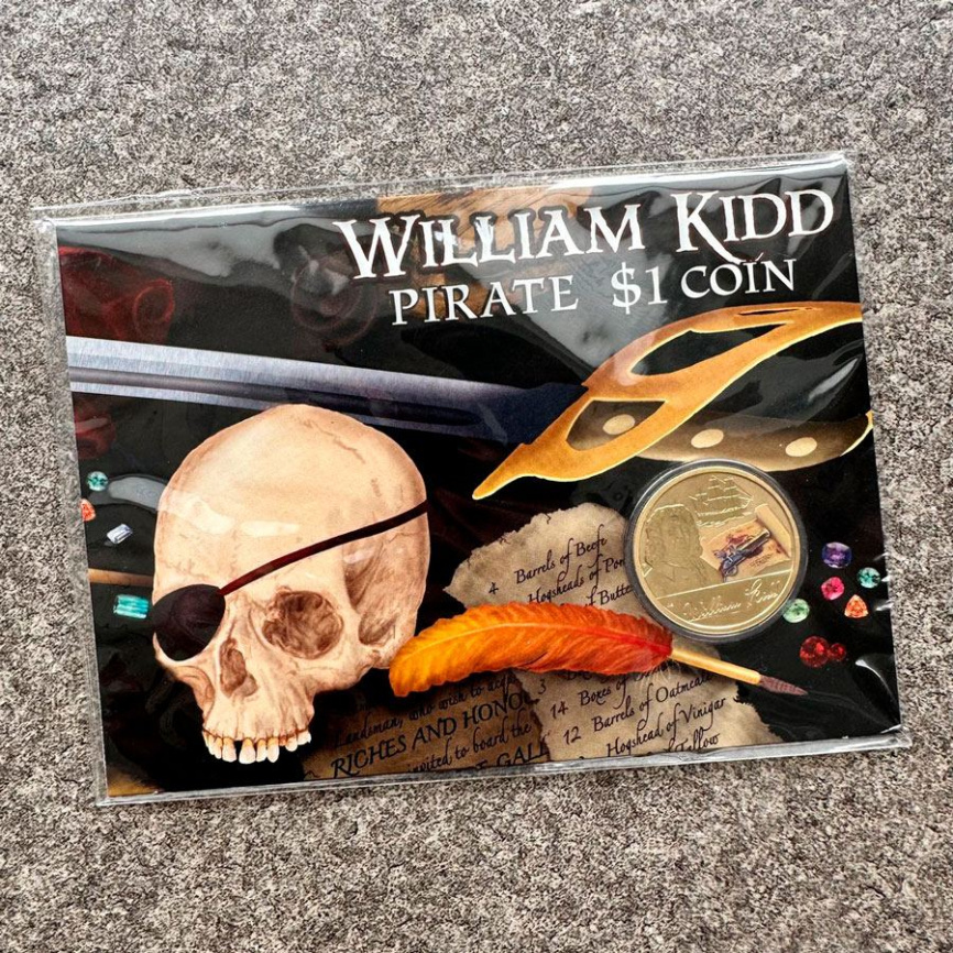 Пират Уильям Кидд (блистер) - Тувалу, 1 доллар, 2011 год фото 3