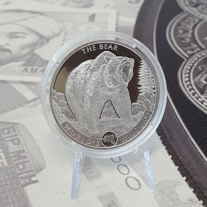 Медведь, серия "Дикая природа" - Конго, 20 франков, 2022 год фото 3