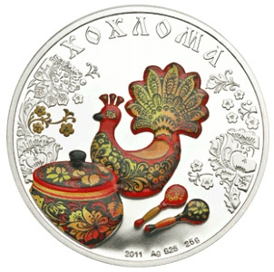 Русские народные промыслы — Хохлома, 5 долларов, о. Кука, 2011 год фото 1