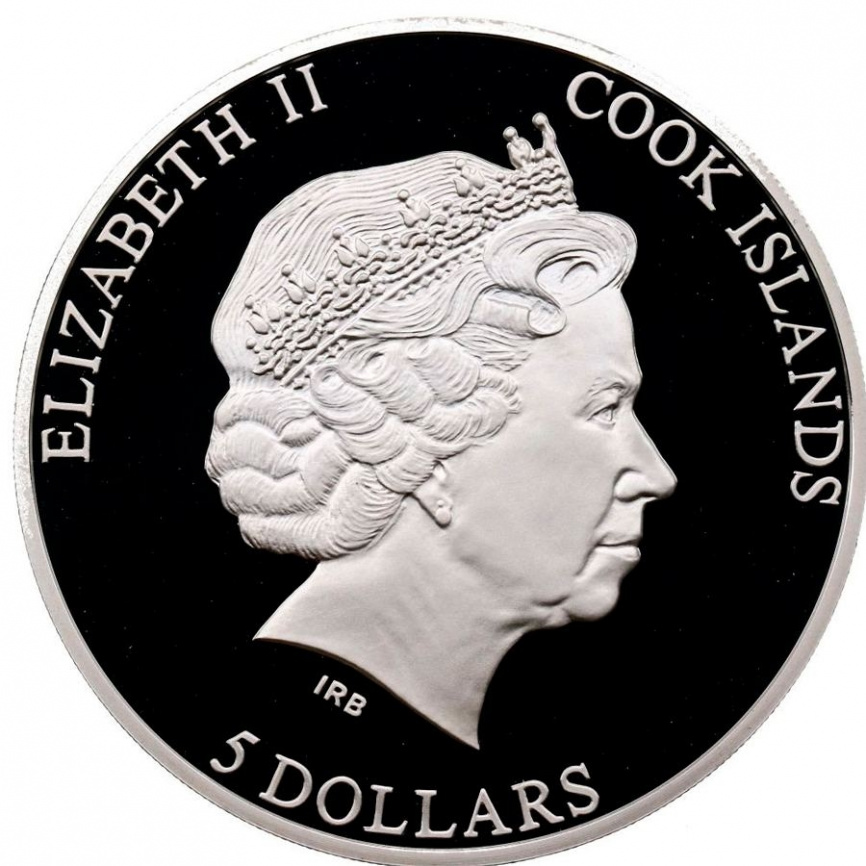 С пополнением в семье - о.Кука, 5 долларов, 2014 год фото 2