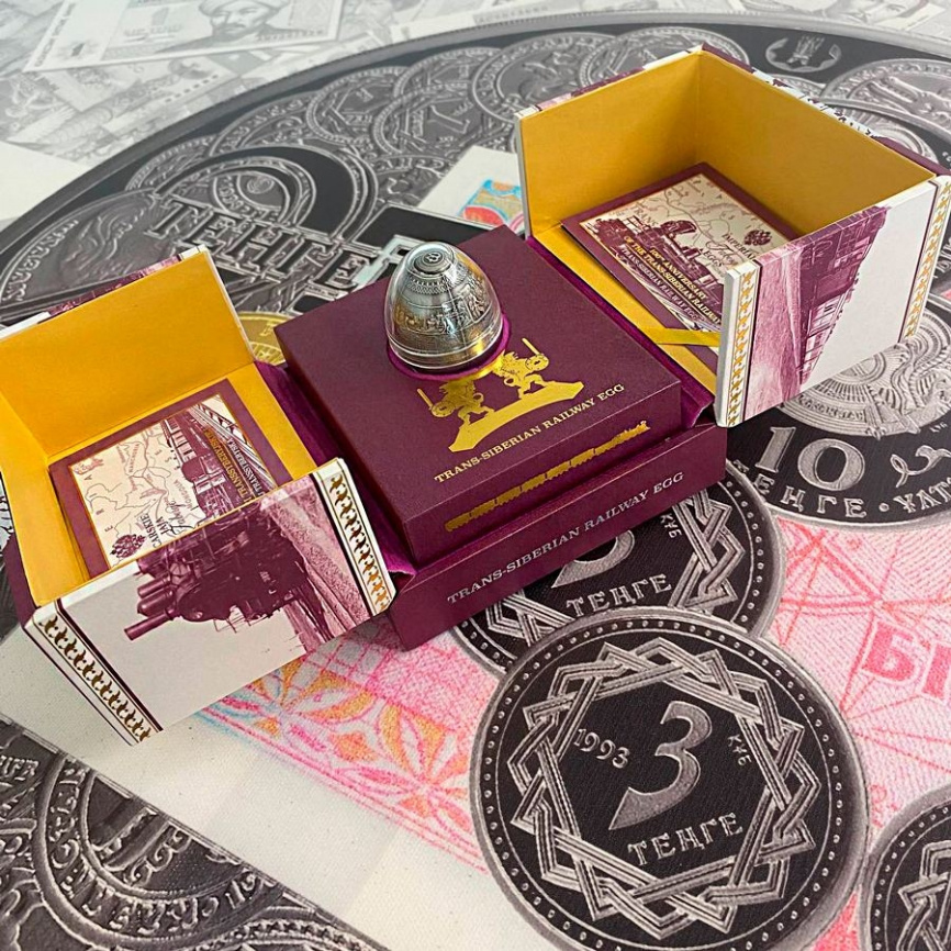 Яйцо "100 лет Транссибирской магистрали" - Камерун, 7oz, 2016 год фото 7