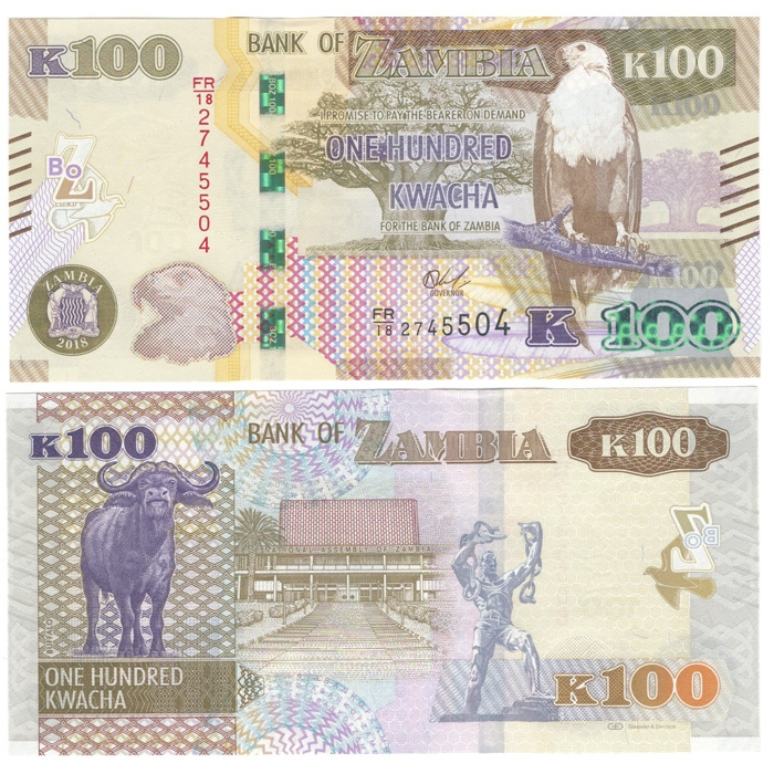 Замбия 100 квача 2018-2022 гг фото 1