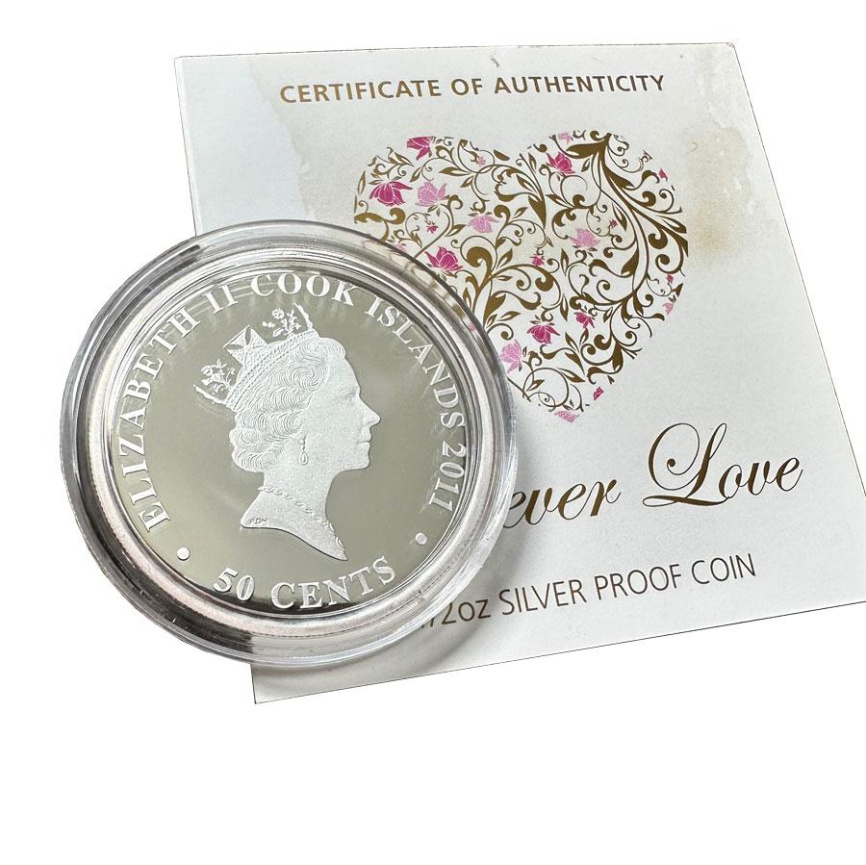 Любовь навсегда (голуби) - о.Кука, 2011 год, 1/2oz фото 3