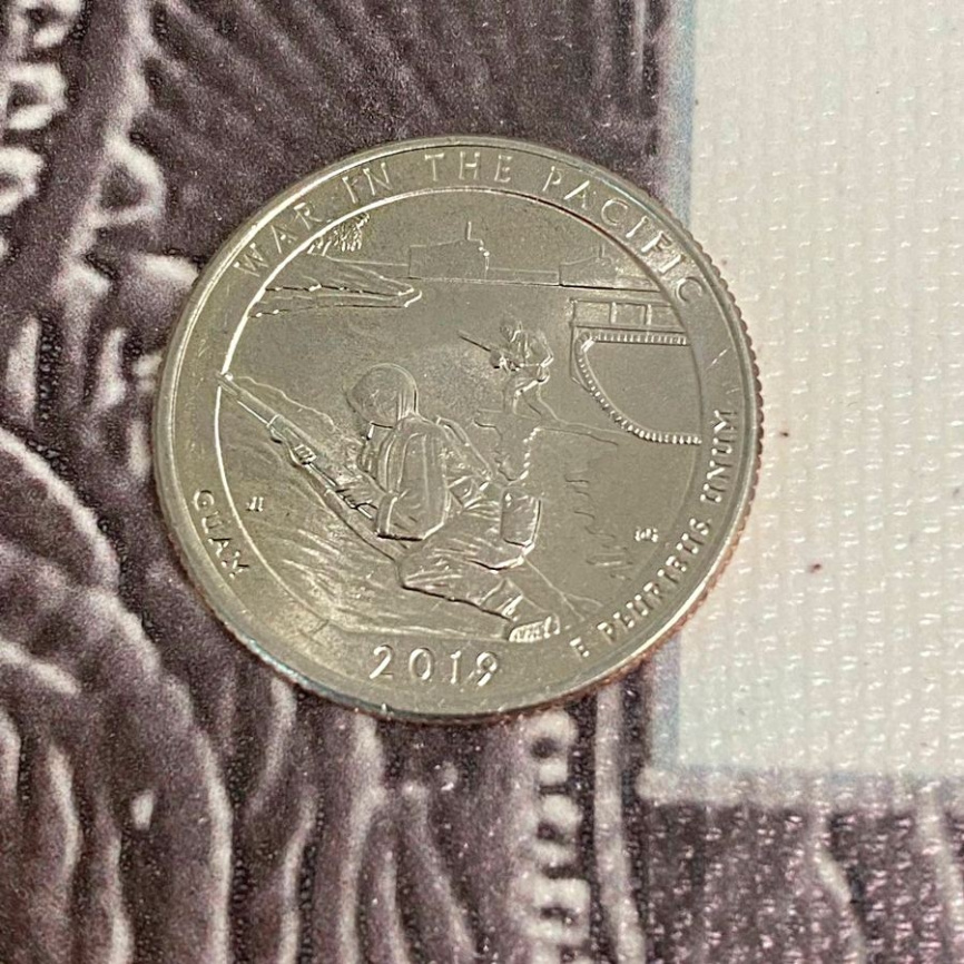 Национальный монумент воинской доблести в Тихом океане, Гуам - Парки США, 2019 год, 25 центов фото 3