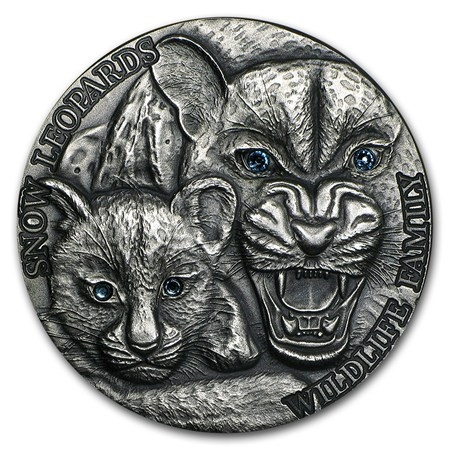 Снежный леопард - Семья дикой природы, 1 доллар, о. Ниуэ фото 1