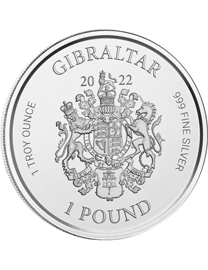 Леди Справедливость JUSTICE - Гибралтар, 1 фунт, 2022 год фото 2