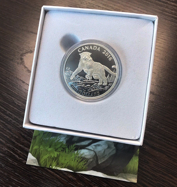 Пума, 100 долларов, Канада, 2016 год фото 3