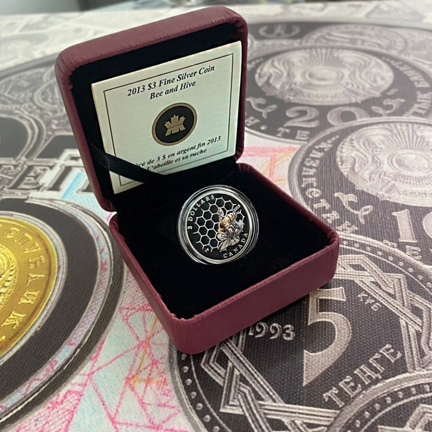 Пчела и улей (тампопечать) - Канада, 3 доллара, 2013 год фото 5