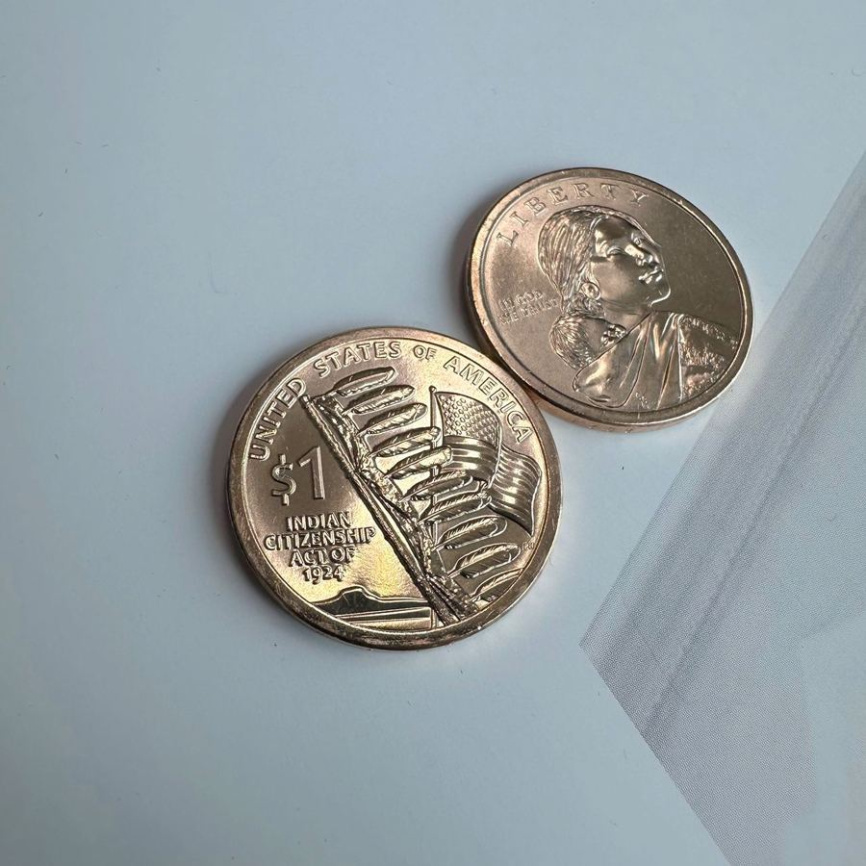 Закон о гражданстве индейцев - 1 доллар из серии Сакагавея (Индианка) США фото 3