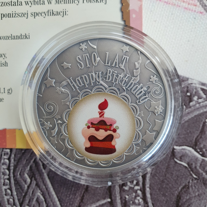 С днем рождения - о.Ниуэ, 1 доллар, 2016 год фото 2