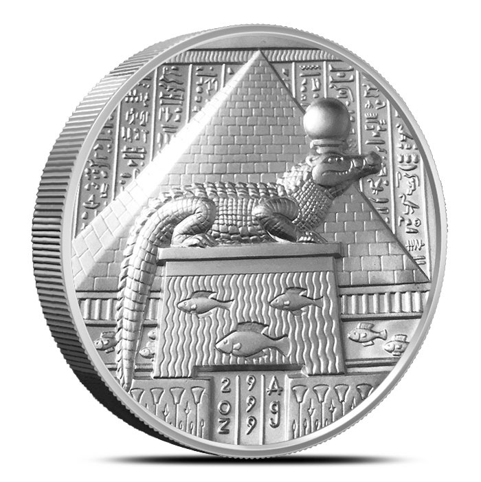 Себек (Бог-крокодил) серия "Египетские Боги" 2oz - раунд, частный выпуск фото 2