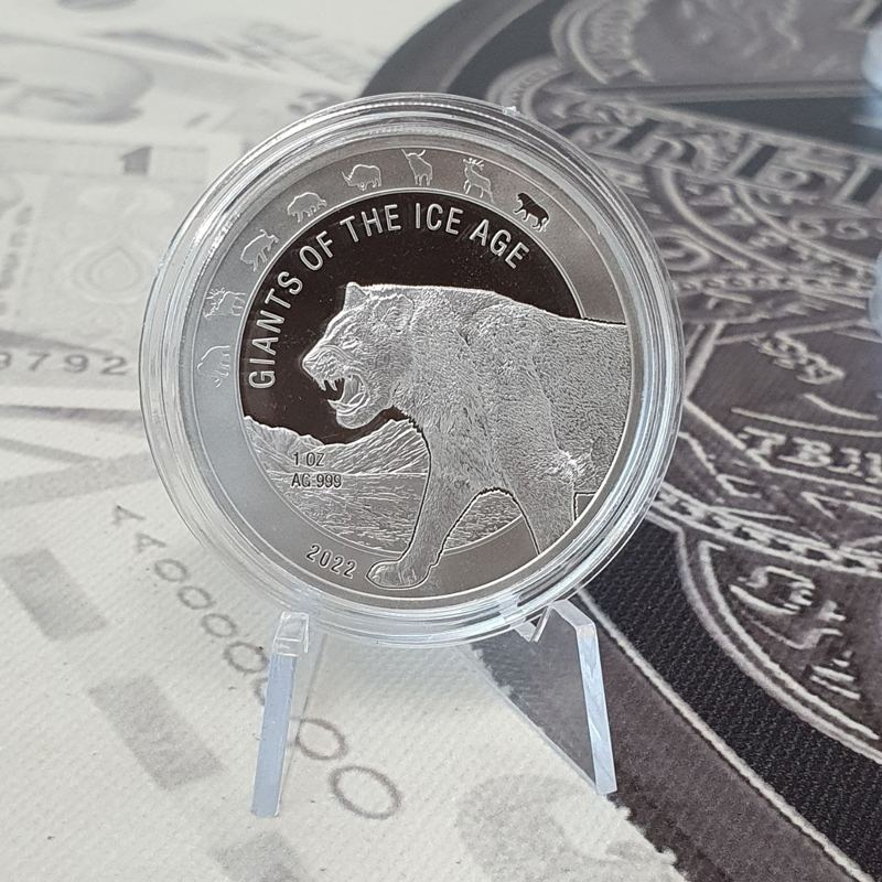 Пещерный лев, серия "Гиганты ледникового периода" - Республика Гана, 5 седи, 2022 год фото 3