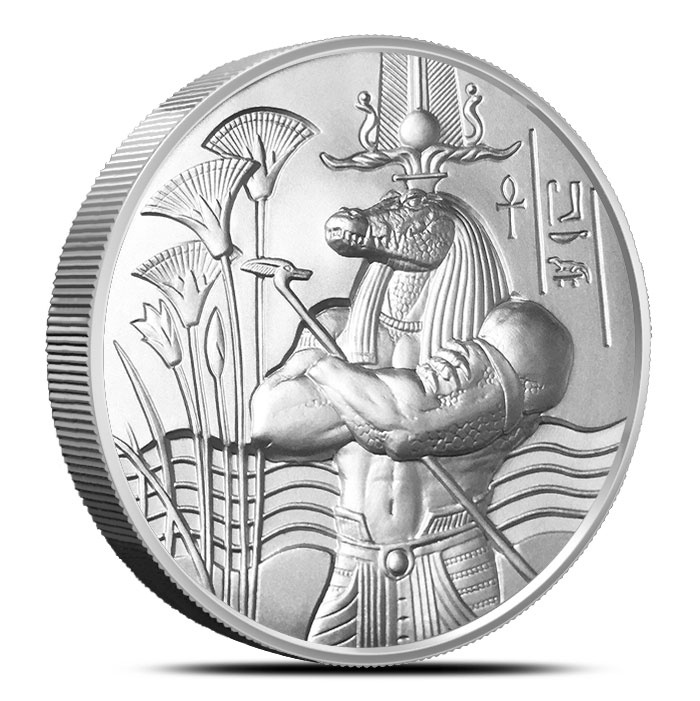 Себек (Бог-крокодил) серия "Египетские Боги" 2oz - раунд, частный выпуск фото 1