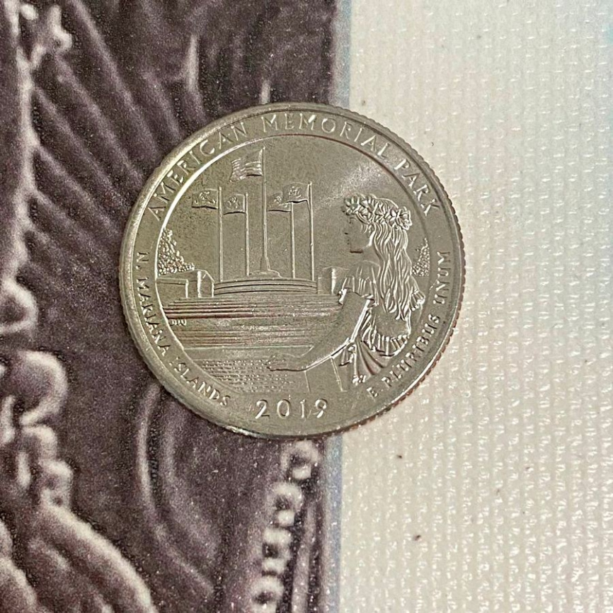 Американский мемориальный парк, Северные Марианские острова - Парки США, 2019 год, 25 центов фото 3