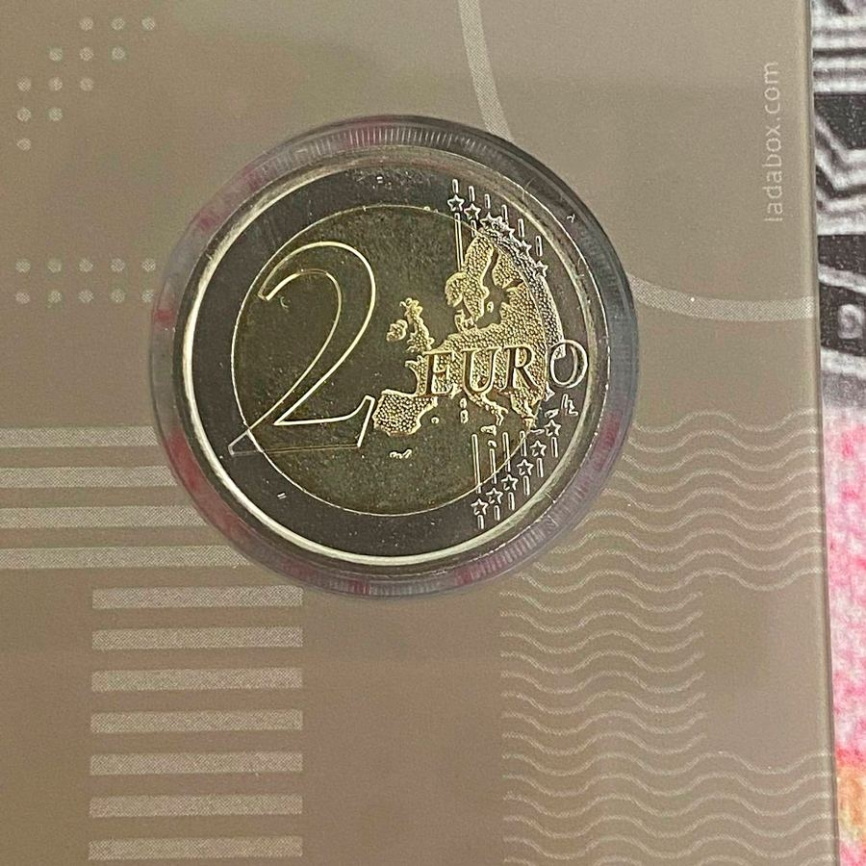 2 евро Сан-Марино 2015 (в блистере) - 25 лет воссоединения Германии фото 3