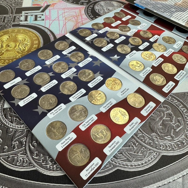 Набор "50 штатов США", квотеры в альбоме фото 2