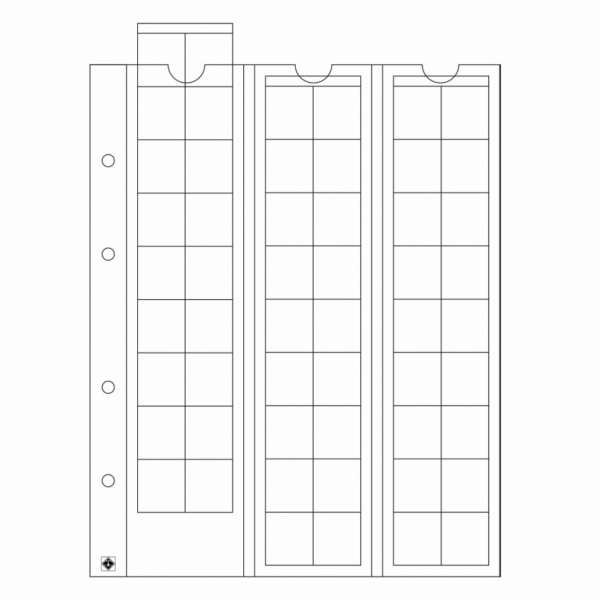 Лист для монет на 54 ячейки - OPTIMA 20 фото 1