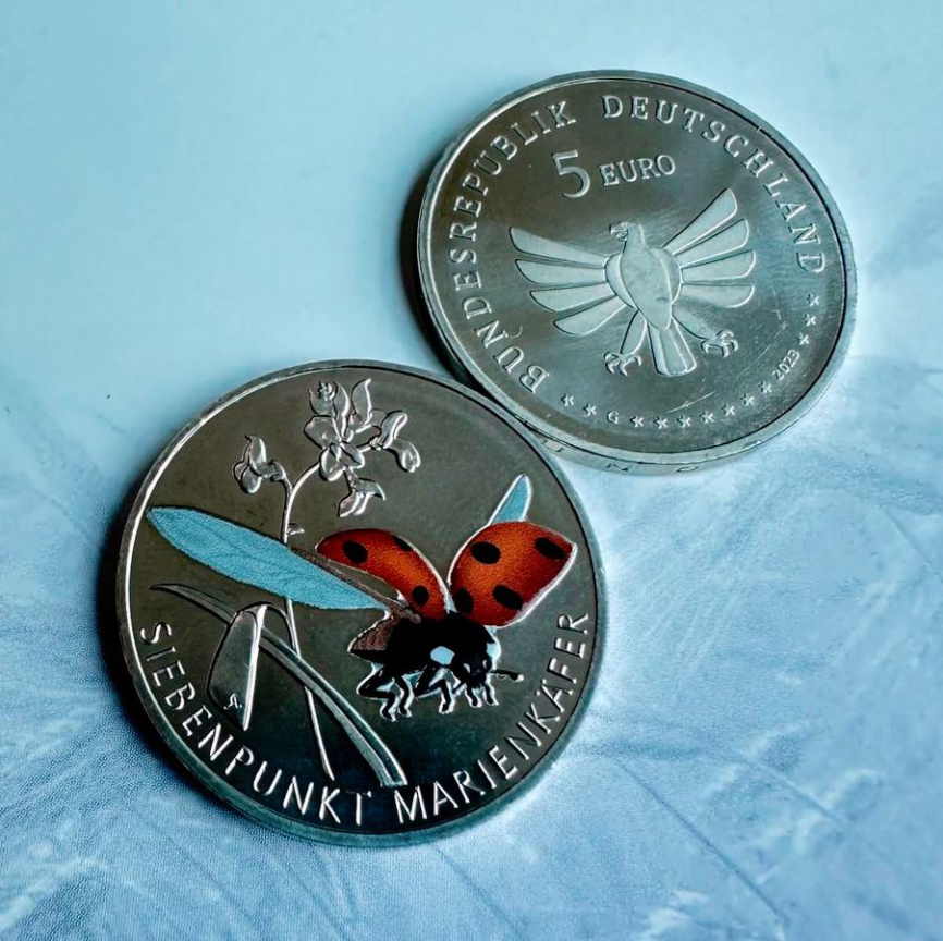 5 евро Германия 2023 - Божья коровка фото 3
