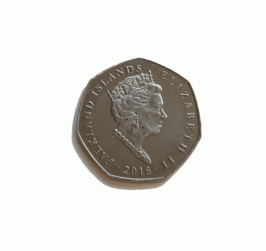 Пингвин Magellanic - о.Фалкон, 50 пенсов, 2018 год фото 2