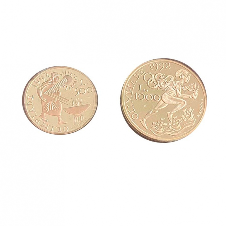Набор Сан-Марино "Олимпийские игры в Барселоне 1992 год" - серебро, 500 и 1000 лир фото 1
