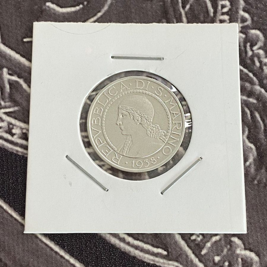 Сан-Марино 5 лир 1938 - Плуг и растение фото 3