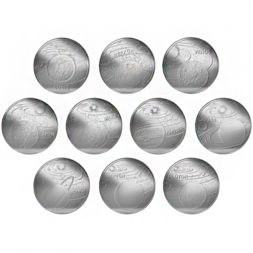 Набор "Планеты Солнечной системы" - Турция, 1 куруш, 2022 год (алюминий) фото 1