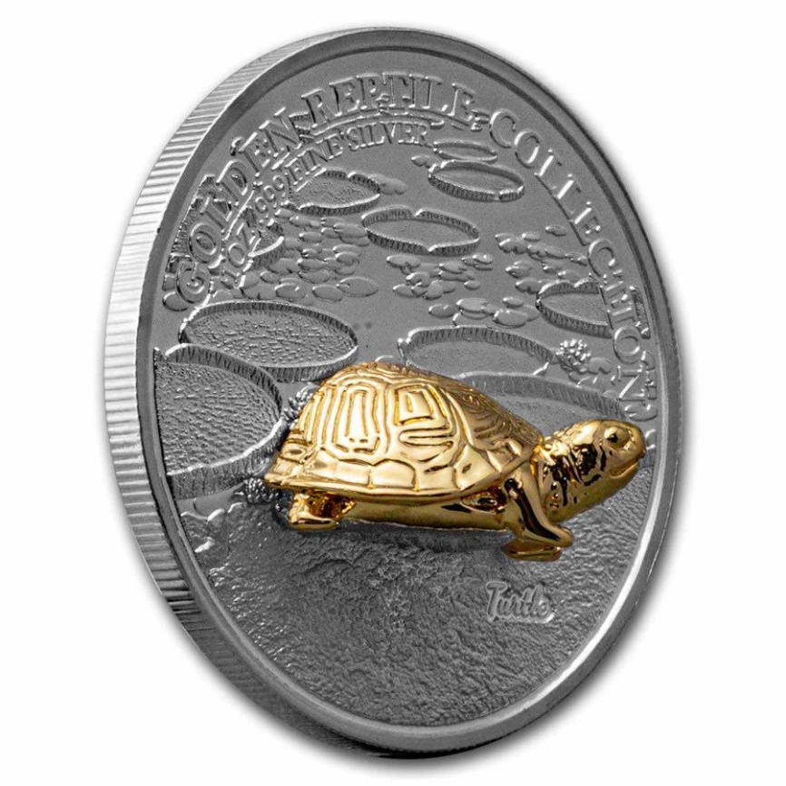 Набор "Золотая коллекция рептилий" 3D-вставка, золочение - Самоа, 5 долларов фото 6