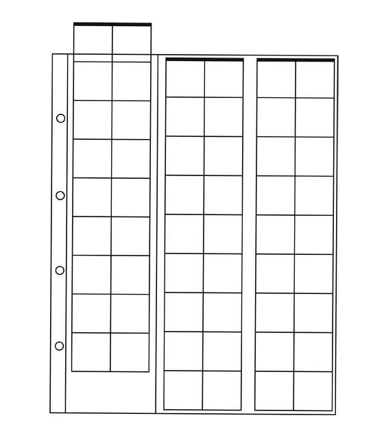 Лист для монет на 54 ячейки (24х25 мм, формат Optima) фото 1