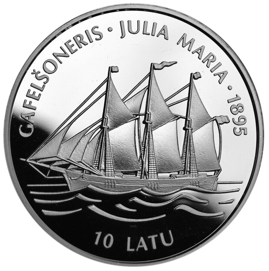 Парусник «Юлия Марина (Julia Maria)», Латвия, 10 латов, 1995 год фото 1