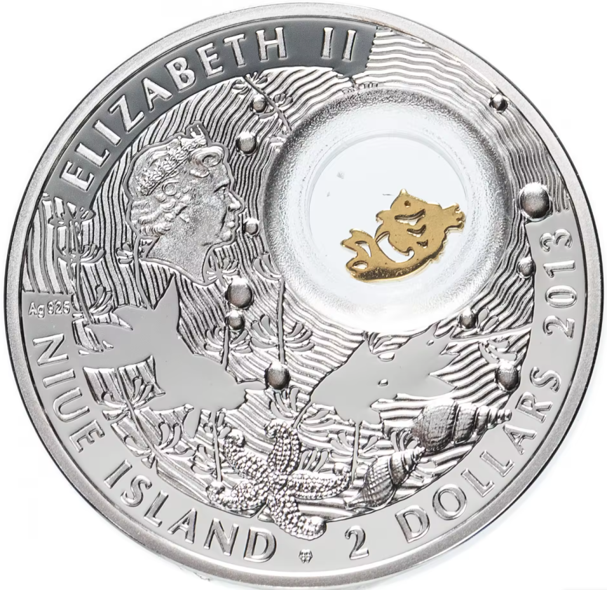 Золотая рыбка - Ниуэ, 2 доллара, 2013 год фото 2