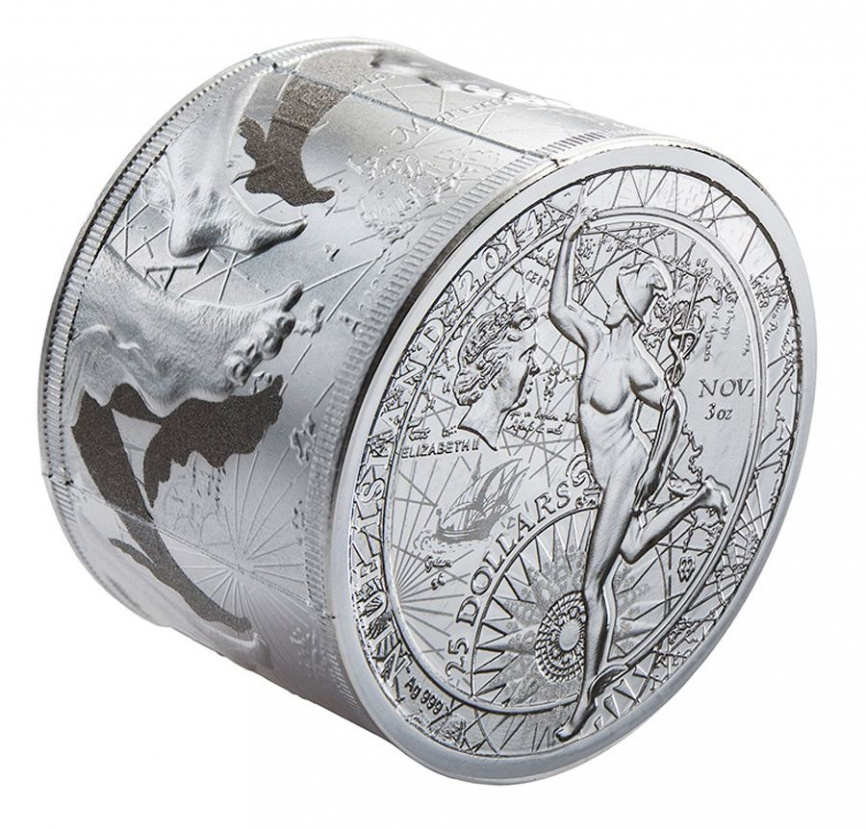 "Фортуна Редакс Меркурий" монета-цилиндр - о.Ниуэ, 6oz, 2014 год фото 1