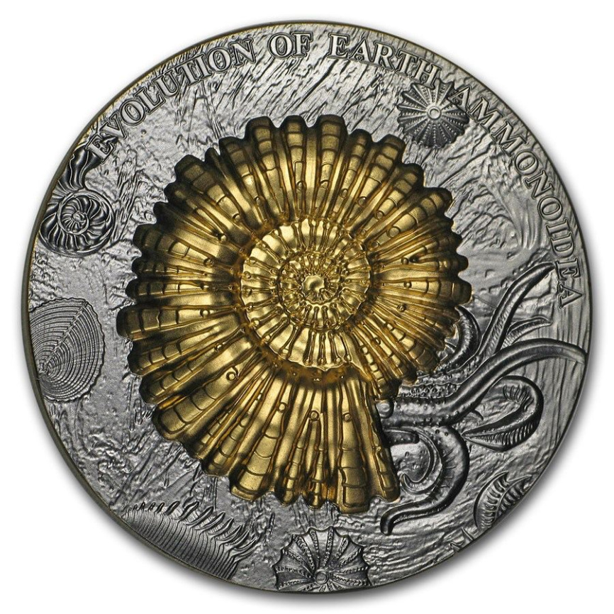 Аммонит, серия "Эволюция Земли" - 2oz, о.Ниуэ, 2018 год фото 1