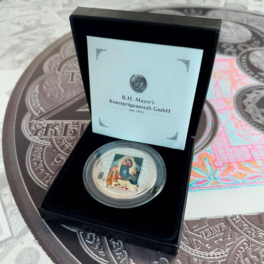 Сикстинская Мадонна (Рафаэль Санти), Шедевры искусства - о.Кука, 3oz, 2009 фото 4