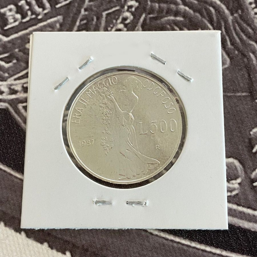 Италия 500 лир 1987 - 150 лет со дня смерти Джакомо Леопарди фото 4