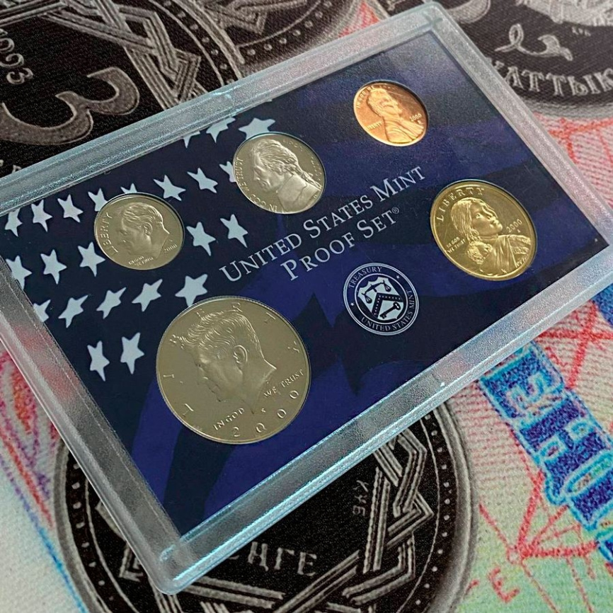 Набор монет США 2000 год в планшете фото 2