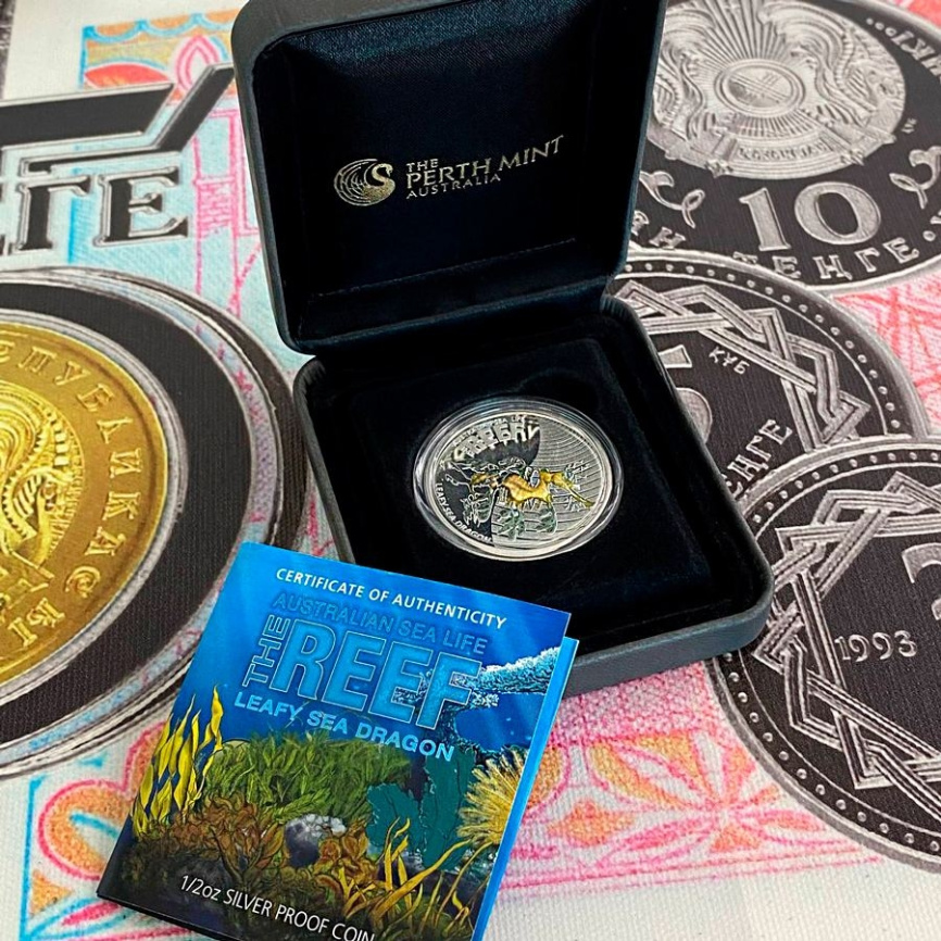 Морской дракон "Риф. Морская жизнь Австралии" - 50 центов, 2009 год, серебро фото 5