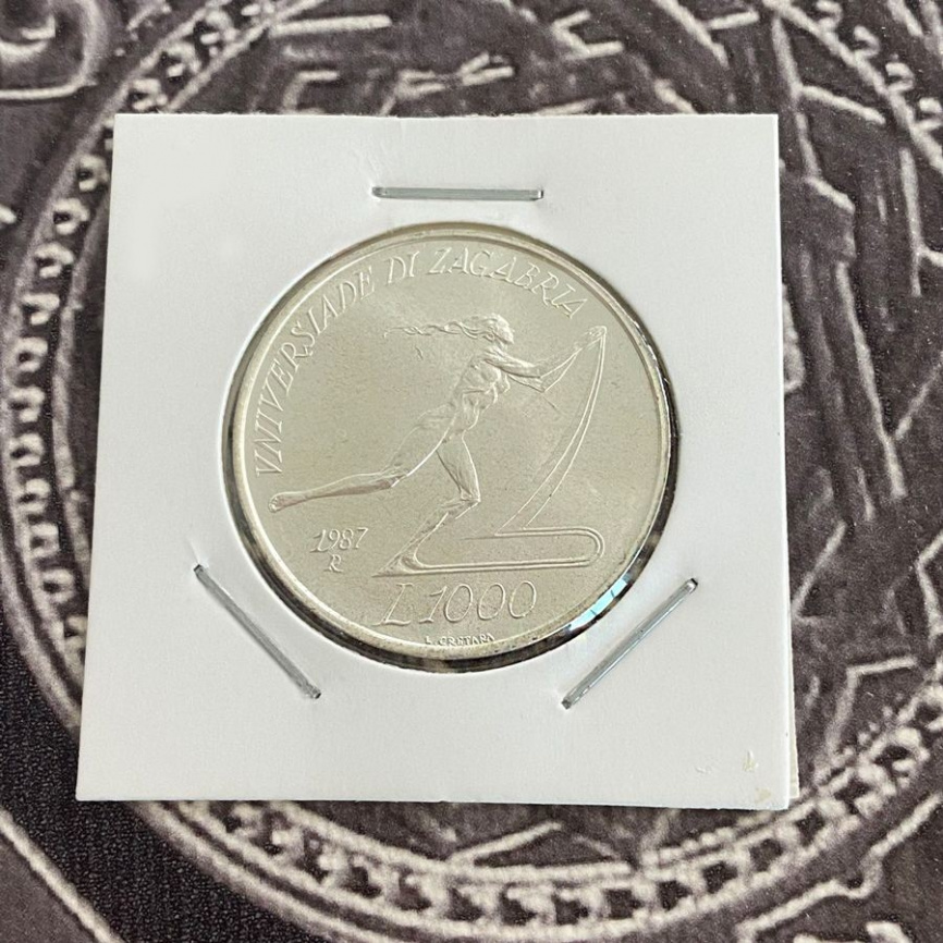 Сан-Марино 1000 лир 1987 - Летняя Универсиада в Загребе фото 3