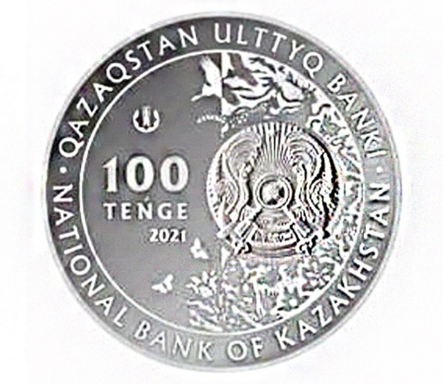 Кулан (мешковая) из ролла - нейзильбер, 100 тенге, 2021 год фото 2