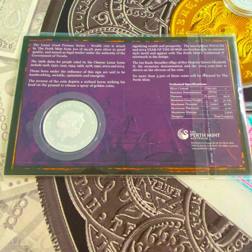 Год лошади 2014 WEALTH (Богатство), Лунный календарь на удачу - Тувалу фото 4