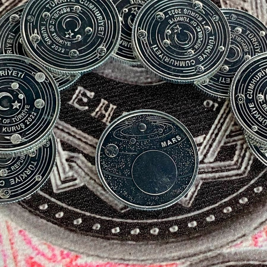 Набор "Планеты Солнечной системы" - Турция, 1 куруш, 2022 год (алюминий) фото 10