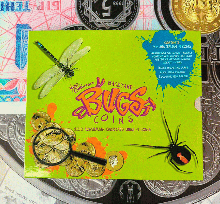Набор "Насекомые", серия "Юные коллекционеры" - Австралия, 2010 год, бронза фото 4