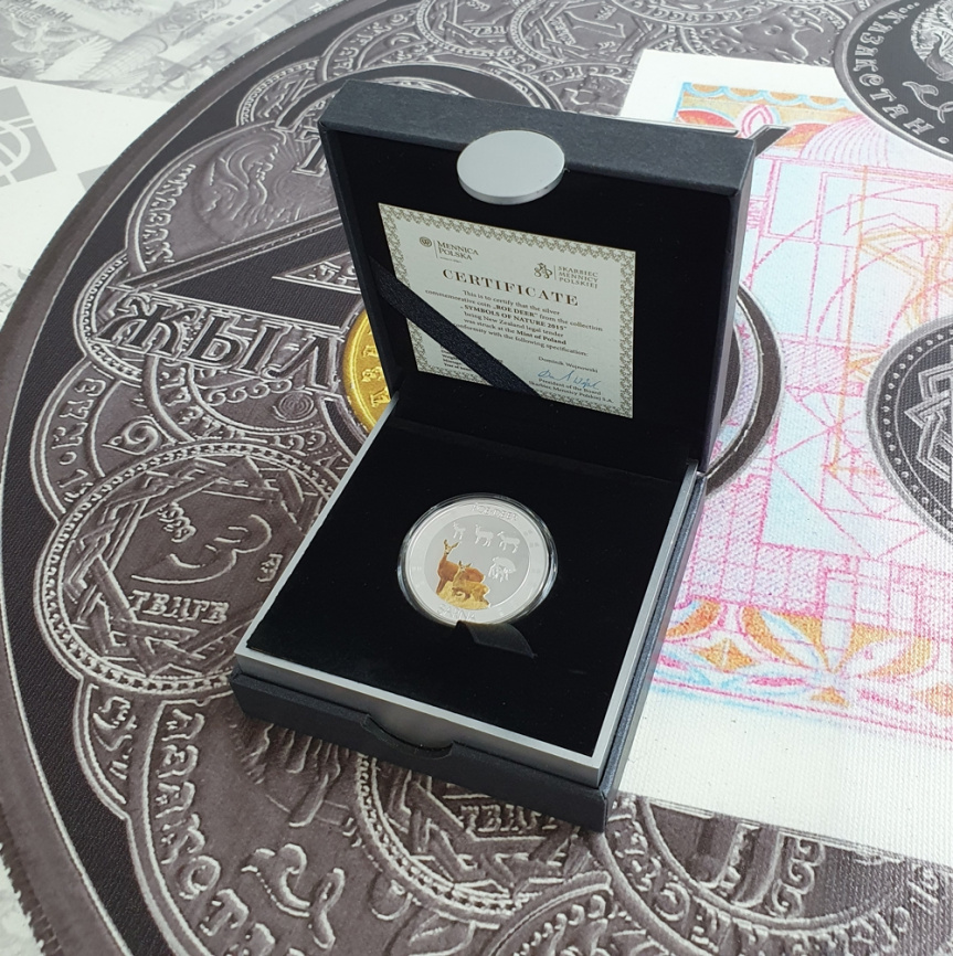Косуля (ROE DEER) серия "Символы природы" - о.Ниуэ, серебро, 2015 год фото 5