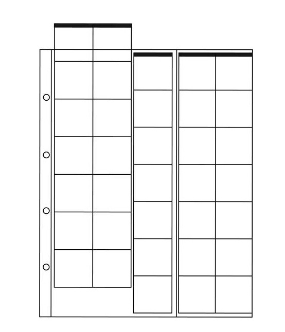 Лист для монет на 35 ячеек (30х32 мм, формат Optima) фото 1