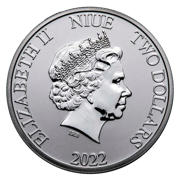 Черепаха - о.Ниуэ, 2 доллара, 2022 год фото 2