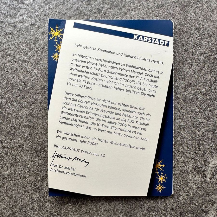 Чемпионат мира по футболу 2006 (блистер) -  Германия, 10 евро, 2003 год фото 4