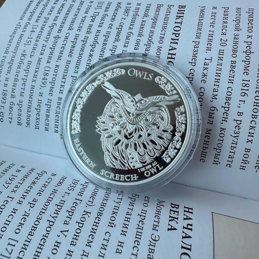 Восточная визгливая сова - Чад, 5000 франков, 2024 год фото 3