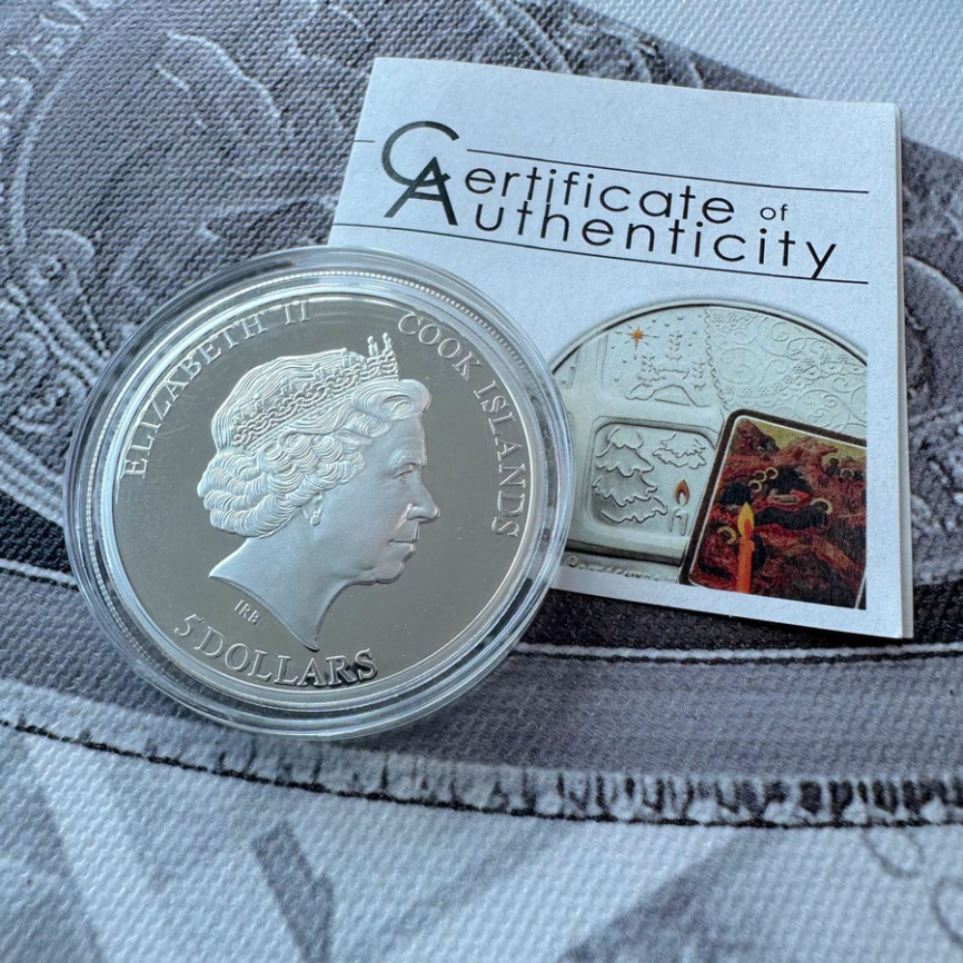 С Рождеством Христовым - о.Кука, 5 долларов, 2012 год фото 3