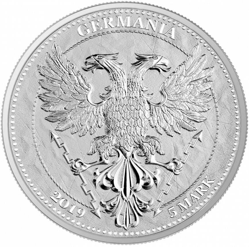 Дубовый лист - GERMANIA MINT, 2019, серебро 1 oz фото 2
